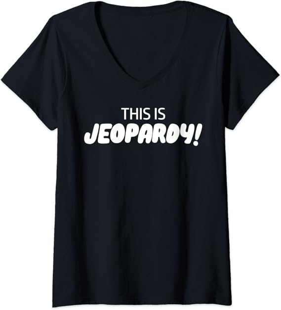 Womens Jeopardy Blue VNeck TShirt Clothing, Shoes & Jewelry